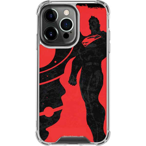 DC Comics Superman Silhouette Flying iPhone 14 Pro Clear Case